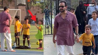 Saif Ali Khan बेटे Taimur को Football Match के बाद लेने गए, Paps को देख Saif से क्या बोले Taimur?
