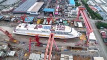 Çin'in ilk büyük kruvaziyer gemisi inşaatı tamamlanmak üzere