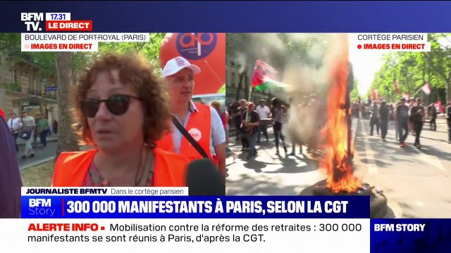 Retraites: Si on est là pour l'instant, c'est qu'on y croit , explique une syndicaliste CFDT dans le cortège parisien, malgré une mobilisation en baisse