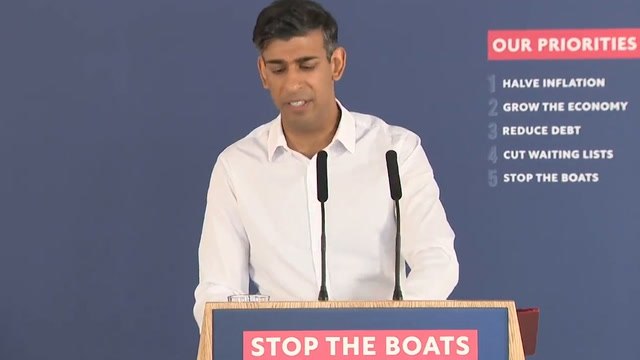 Sunak announces two new asylum barges and says plan to ‘stop the boats’ working