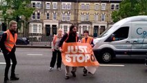Just Stop Oil protesters dragged off the road near West Kensington Station