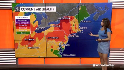 Wildfire smoke creates hazy skies across the East