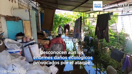 Comienza la evacuación masiva por las inundaciones tras el ataque a la presa de Nueva Kajovka