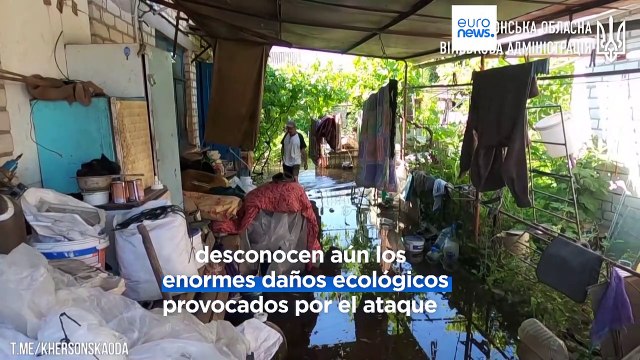 Comienza la evacuación masiva por las inundaciones tras el ataque a la presa de Nueva Kajovka