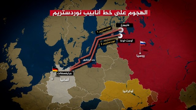 مسار الهجوم على خط أنابيب نورد ستريم
