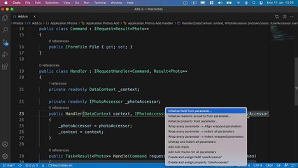 Net. Core and React API Image upload - Adding the Add photo handler
