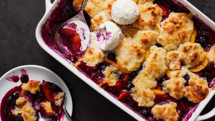 This Peach & Blueberry Cobbler Has The Perfect Biscuit Topping
