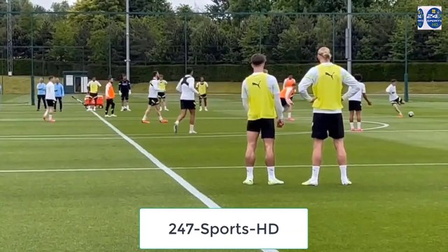Erling Haaland with Man City teammates Training ahead of Champions League Match Against Inter