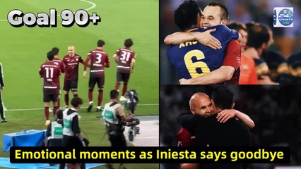 Xavi and Barca pay tribute to Iniesta in his last game before retiring