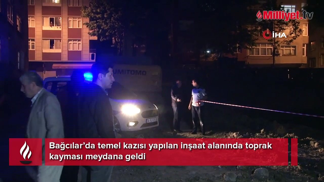 Temeli kazılan inşaatta toprak kayması! 6 katlı bina boşaltıldı