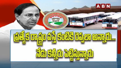 ప్రత్యేక రాష్ట్రం వస్తే కంటికి రెప్పలా అన్నారు...నేడు కన్నీరు పెట్టిస్తున్నారు |Ts RTC | CM KCR |ABN