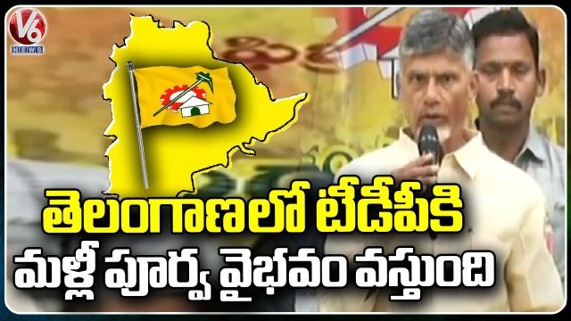 Chandra Babu Got Felicitated With TDP Leaders At NTR Trust Bhavan _ Hyderabad _ V6 News