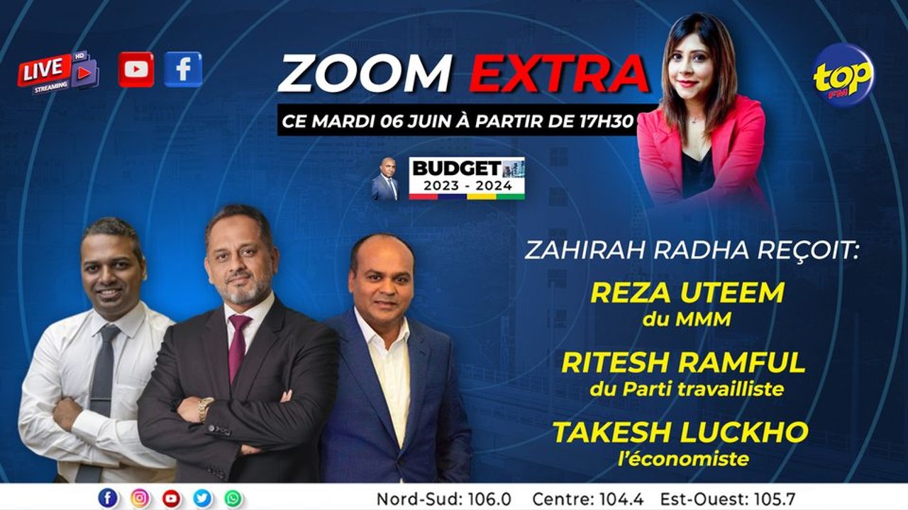 Zoom Extra : Budget 2023-2024 Zahirah Radha reçoit Reza Uteem, Ritesh Ramful et Takesh Luckho_0