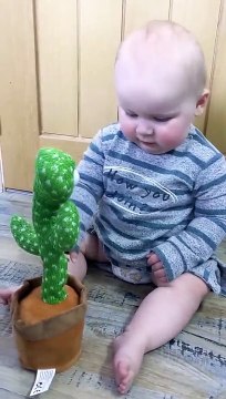 Cute Babies Playing with Dancing Cactus(Hilarious) #shorts #shortvideo #funnybaby