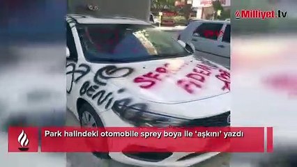 Saplantılı aşk kabusu! Arabanın halini görünce şoke oldu