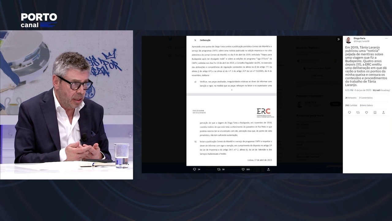 “É extraordinário que por uma coisa destas a ERC demora quatro ano a fazer uma deliberação”. Francisco J. Marques sobre deliberação da ERC no processo de Diogo Faria versus Tânia Laranjo