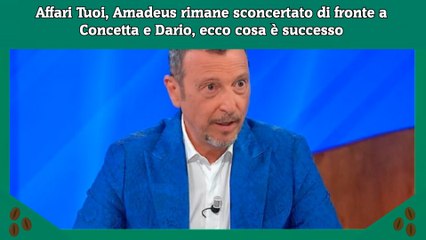 Affari Tuoi, Amadeus rimane sconcertato di fronte a Concetta e Dario, ecco cosa è successo