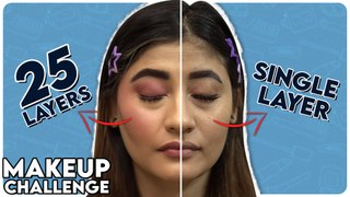25 Layers vs 1 Layer of Makeup Challenge  | Sunita Xpress