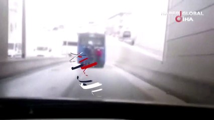 Ankara'da patenli gençlerin tehlikeli oyunu kamerada