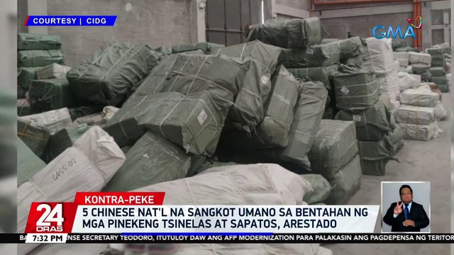 5 Chinese nat'l na sangkot umano sa bentahan ng mga pinekeng tsinelas at sapatos, arestado | 24 Oras