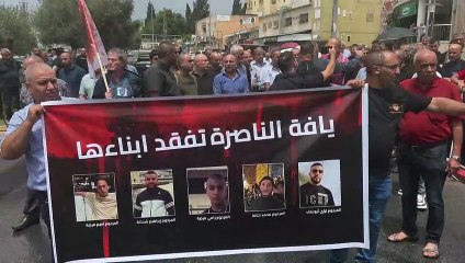 تظاهرة حاشدة لعرب إسرائيل احتجاجا على موجة العنف والجريمة