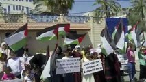 Filistinli çocuklar, BM Gıda Programı'nın yardımı durdurma kararını protesto etti