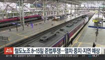 철도노조 8~15일 준법투쟁…열차 중지·지연 예상