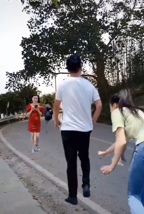Girls surrounded men