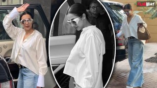 Malaika Arora Cool White Shirt & Blue Jeans में आईं नजर, अजीब चलती दिखीं Malla | Viral Video