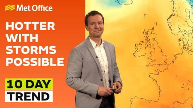 10 Day Trend 07/06/2023 – Hotter and more showery, will it last – Met Office weekly weather forecast UK
