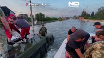 Les évacuations des zones inondés se poursuivent en Ukraine