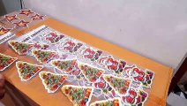 Unboxing and review of Christmas Stickers, Ideal for Gift Wrapping, Holiday Card, Greeting Card, Décor, Corporate Gifts