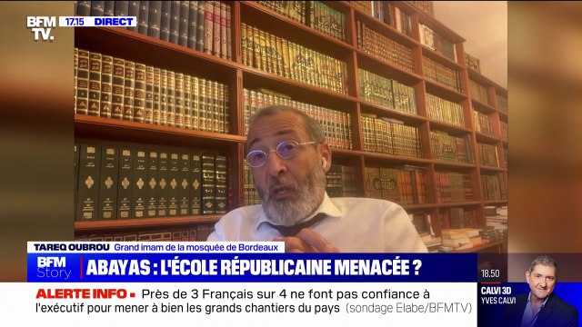Abayas à l'école: L'abaya est une importation du Golfe (...) c'est une forme de tendance aujourd'hui , estime Tareq Oubrou, grand imam de la mosquée de Bordeaux