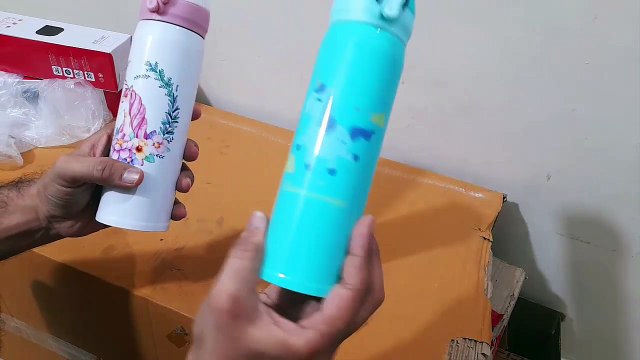 Unboxing and Review of Stainless Steel Sipper Round Shape Theme Water Bottle for Kids