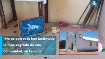 Así quedó la iglesia de Guachochi en Chihuahua, tras balacera