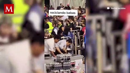 Vendedora de cerveza se viraliza por “reciclar” la bebida en un concierto