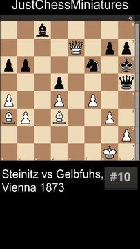 Steinitz sacrifices the Queen and delivers a Boden checkmate