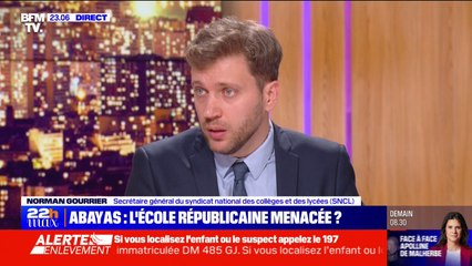 Abaya à l'école: "Le poids de devoir trancher cette question" ne devrait pas reposer sur les chefs d'établissement pour Norman Gourrier (SNCL)
