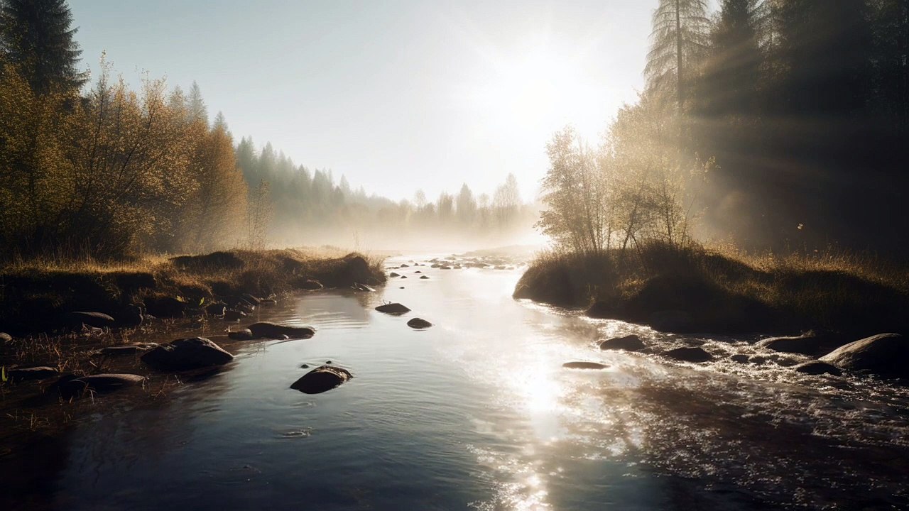 川の音で癒し（the sound of a river）
