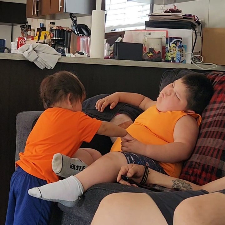Little Brother Steals Big Sibling's Candy