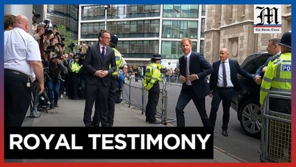 Prince Harry arrives at London court for tabloid trial