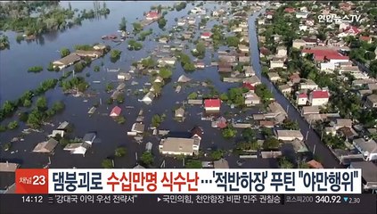 댐 붕괴로 수십만명 식수난…'적반하장' 푸틴 "야만행위"