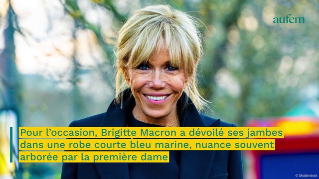 Brigitte Macron : robe courte, sangles et décolleté, elle surprend avec un look osé