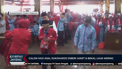 Calon Haji Asal Sukoharjo Diberi Jaket dan Bekal Lauk Kering