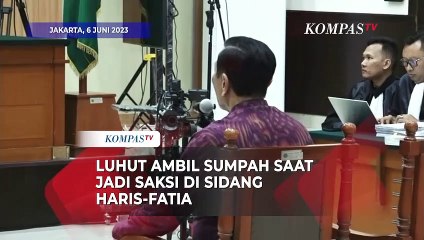Momen Luhut Ambil Sumpah Sebagai Saksi di Sidang Haris-Fatia