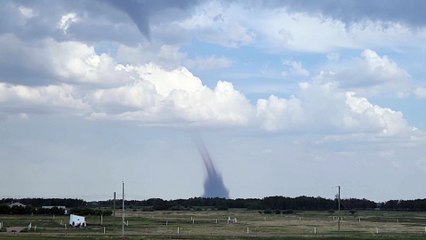 Tornado Swirls Outside Stettler Canada