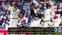 IND vs AUS WTC 2023 Final: Travis Head, Steve Smith Headline Australia's Dominance on Day 1