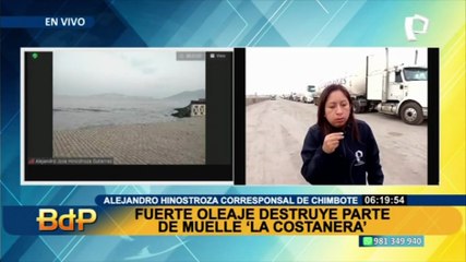 Chimbote: Tramo del muelle de La Costanera colapsó tras fuerte oleaje