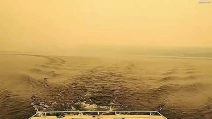 Video shows Keuka Lake in New York shrouded in orange smog