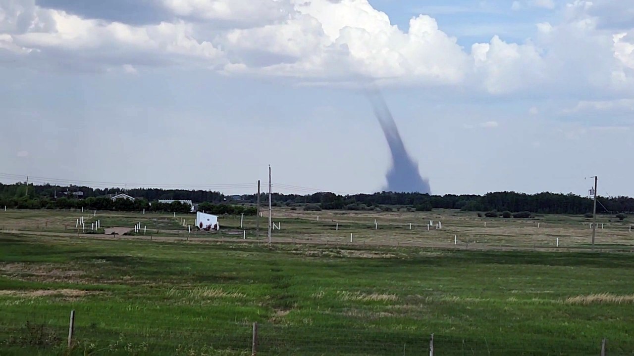 Tornado Swirls Outside Stettler Canada